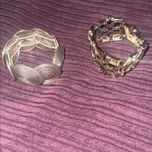 2 Elegant Silver Bracelets for Women